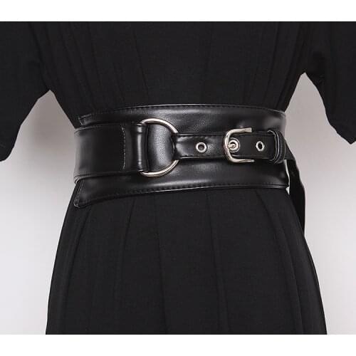 Luxury Solid Soft PU Waistband Women Green Camel Faux Leather Autumn Buckle Corset Strap Ladies Fashion cestus belt For Dress