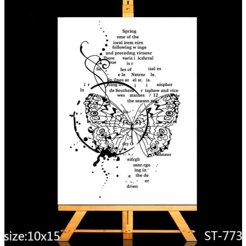 AZSG Butterfly and text Clear Stamps/Seals For DIY Scrapbooking/Card Making/Album Decorative Silicone Stamp Crafts