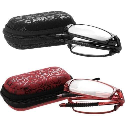 Folding Reading Glasses With Case Men Women TR90 Clear Lens Presbyopia Eyeglasses Magnifier Glasses Diopter +1.0~ +4.0