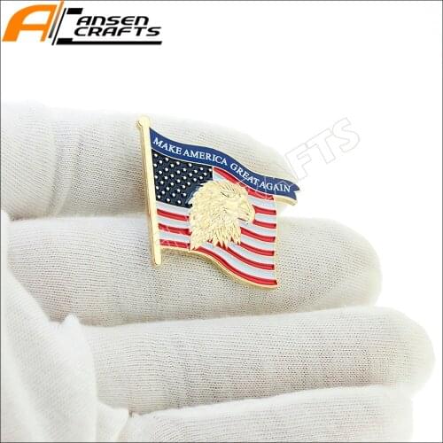 USA Presidential Election Bald Eagle Flag Lapel Pin Badge