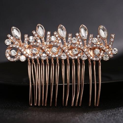 Rhinestone Side Comb Alloy Hair Ornament Ancient Style Bridal Hair Piece Hair Accessories for Women and Girls