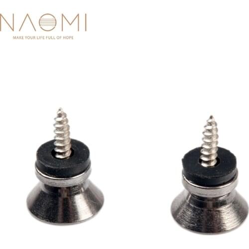 NAOMI 2Pcs Universal Guitar Strap Lock Pins Peg Metal For Acoustic Electric Guitar Ukulele Bass Black Color Ukulele Parts New