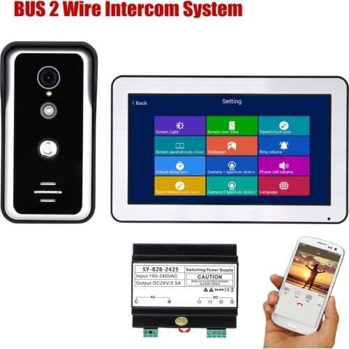 10 Inch Wired WIFI BUS 2 Wire Video Door Phone Intercom systems with HD 1000TVL Camera Night Vision,Support Remote APP unlock