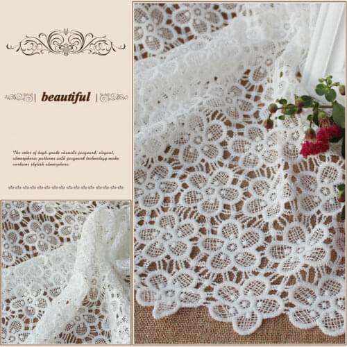 1Yard White Swiss Cotton silk Voile Fabric,African Floral Silk Lace Fabrics,Sewing Accessories Material Diy Cloth