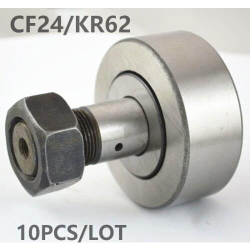 10PCS/LOT CF24/KR62 Wheel and pin bearing series CAM followers Track Rollers Stud type track rollers for cnc machine