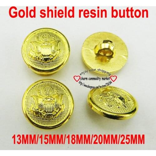 100PCS 13-25MM GOLD shield silver anchor RESIN buttons coat kids sewing clothes accessory coat sweater button R-305