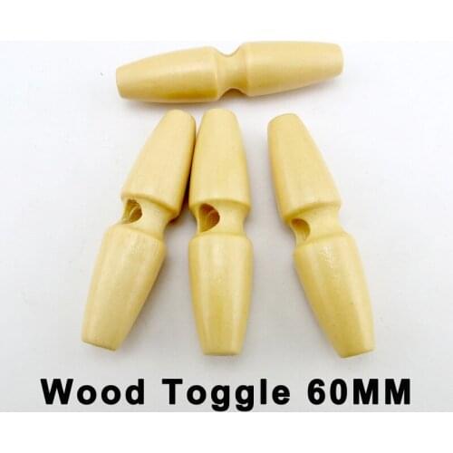 15PCS 60MM Natural Wooden Horn Toggles Clothes Sewing Buttons Fits Clothing Accessory WHB-120
