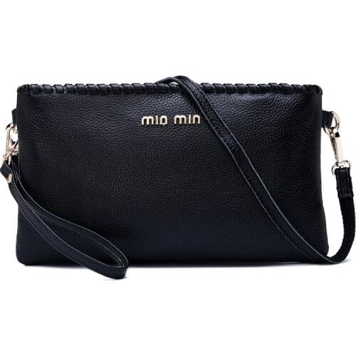 2019 Women Genuine leather Messenger clutch bag soft Cowhide Luxury female Handbag Designer shoulder bags crossbody Black Purse