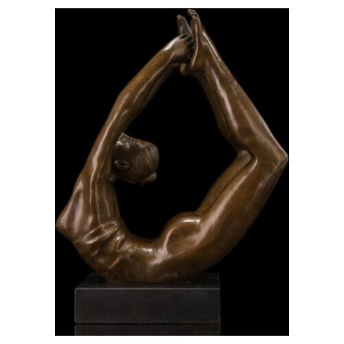 25cm Western Art Deco Sculpture Woman body art dance Bronze Statue