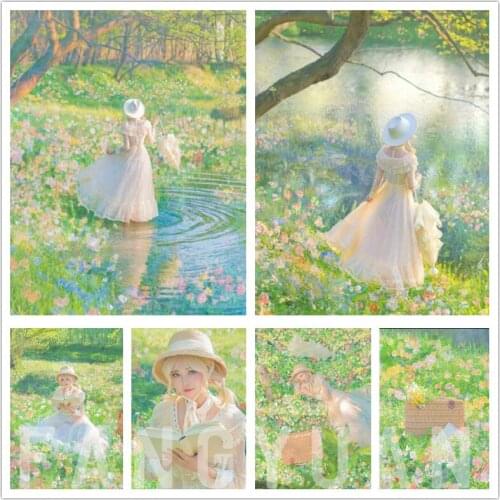 5D Diy Diamond Embroidery Girl Flowers Home Decorative Diamond Painting Kits Needlework Drill Rhinestone Mosaic Scenery Wall Art