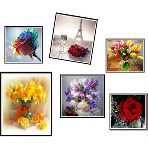 5D Diy diamond painting cross stitch landscape and flower set Diamond embroidery cross stitch family decorative painting