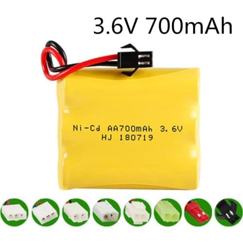3.6V 700mah AA NI-CD NiCD Battery 3.6V Battery Pack For RC Toy Car GUN TANK Trucks Trains Boat RC Toy Model Battery 3.6 V