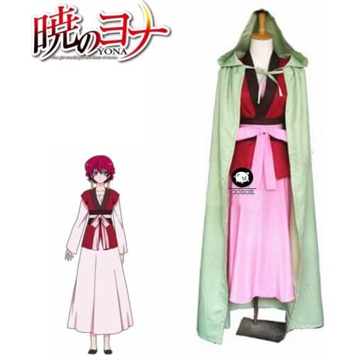 Anime Akatsuki no Yona Princess Yona of the Dawn Princess Dress Cloak Women Cosplay Costume Outfits Full Set Custom Made Adult