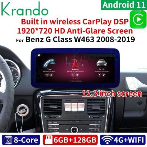 Krando Android 10.0 4G 64G 12.3'' Car Radio For Mercedes Benz G Class W463 2008-2018 NTG 4.0 4.5 5.0 Multimedia player Carplay