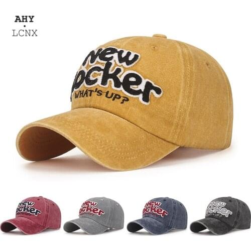 2021 Cotton Letter Baseball Cap Summer Outdoor Sport Caps Men Caps Bone Curved Washed Vintage Hip Hop Dad Hats For Men Sun Hat