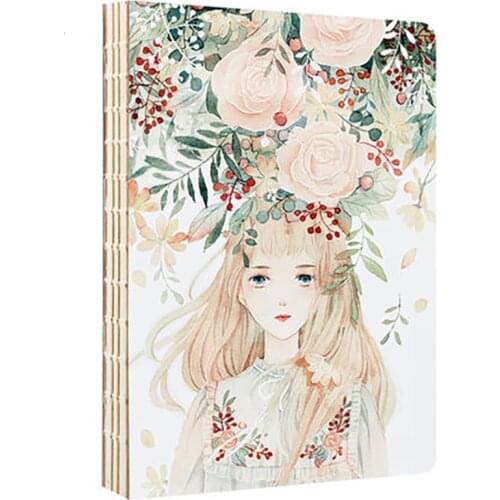 Cute girls Blank Paper Sketchbook Light watercolor handbook Hard shell thickening Drawing Notebook Hand drawn Notepad Stationery