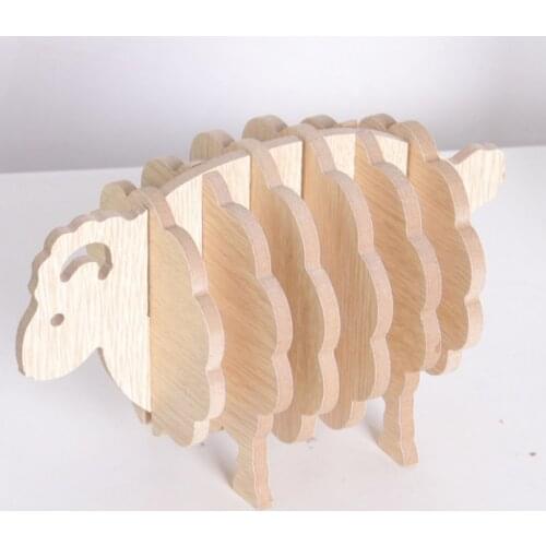 Little Sheep Wooden Coaster Cute Household Items Placemat Animal Decoration Heat Insulation Pad