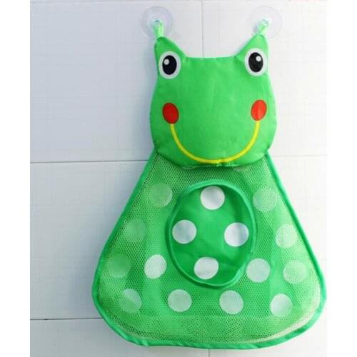 Baby Bathroom Toys Storage Bag Cute Creative Duck Frog Mesh Net Strong Sucker Bag Kids Bathing Game Toy Hanging Organizer Pocket