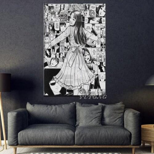 Junji Ito Tomie Manga Collage Decoration Prints Home Decor Canvas Dorm Living Room Bedroom Painting Wall Art Poster