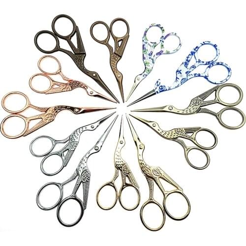 Crane Style Classic Embroidery Scissors Sewing Scissors for Needlework Fabric Cutting Stainless Steel Dressmaker Shears Scissors
