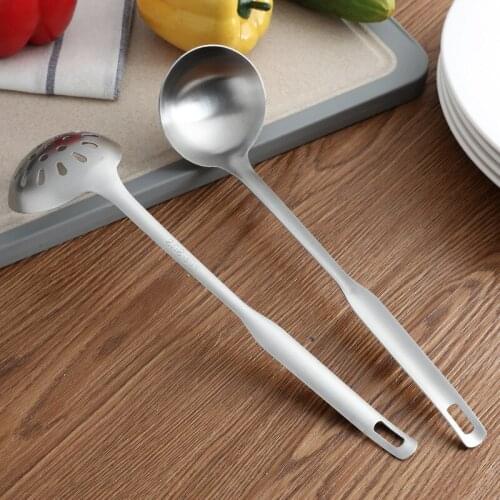 304 Stainless Steel Cooking Tools Long Handle Soup Spoon Ladle Colander Dumplings Hot Pot Strainer Kitchen Cookware Utensils