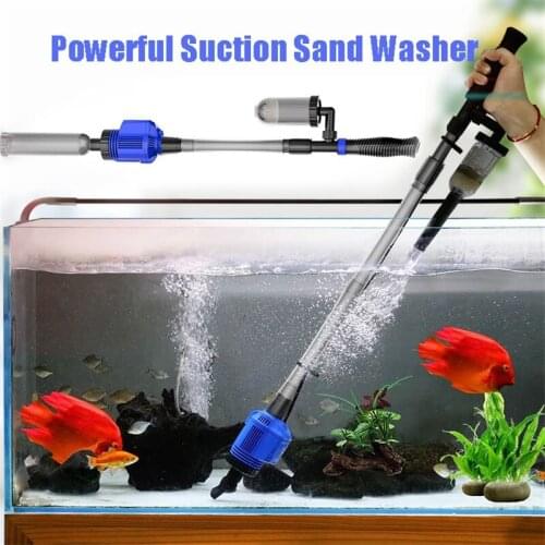 Powerful Suction Aquarium 220V Electric Syphon Operated Fish Tank Sand Washer Vacuum Gravel Water Changer Siphon Filter Cleaner