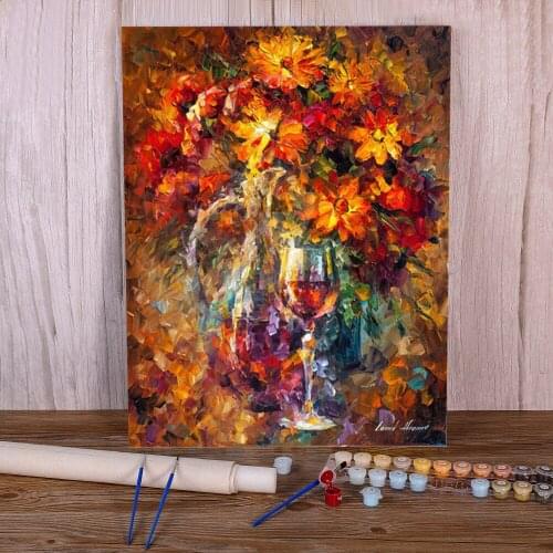 Wine Feelings DIY Painting By Numbers Complete Kit Oil Paints 50*70 Boards By Numbers Loft Picture For Kids Handicraft