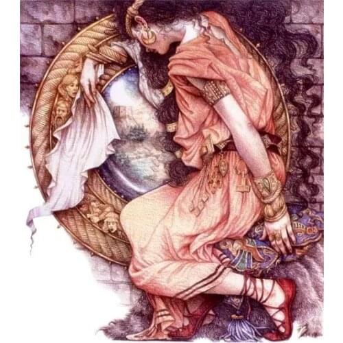 Lady of Shallot Girl Sewing kit Top Quality Embroidery Needlework 14CT Unprinted Art Cross Stitch Kits DIY Handmade Decor