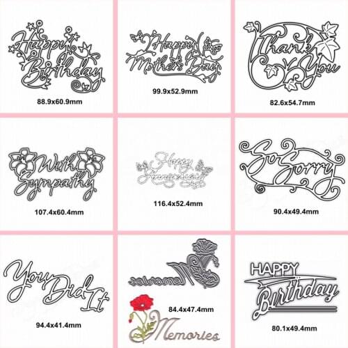 Fancy Phrases DIY Cutting Dies Stencil Card Album Photo Making Handmade Decoration Scrapbooking Template Embossing Craft