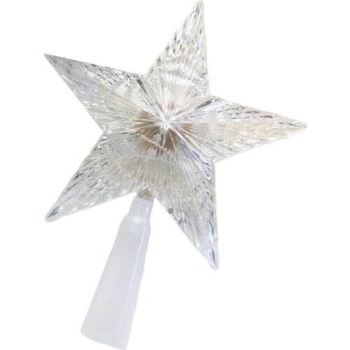 Plastic Christmas Tree Top Star Christmas Ornament Led Luminous Five-pointed Star 14cm18cm22cm Star Christmas Lights
