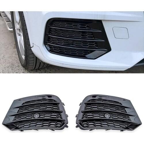 For Audi Q3 2013-2018 Fog Light Grills 2PCS Left & Right Car Front Bumper Fog Lamp Grills in Racing Grills ABS Replacement