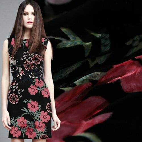 Printed burnout Silk Velvet Fabric for silk velour dress plant