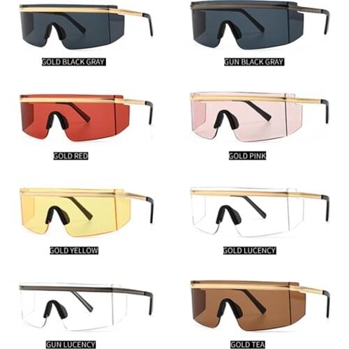 Oversized Sunglasses UV400 Exaggerated Visor Wrap Shield Large Mirror Outdoor Sport Sunglasses Half Face Shield Guard Protector