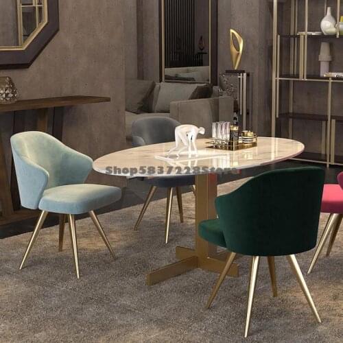 Light Luxury Postmodern Dining Chair Nordic Velvet Chair Designer Chair Creative Back Armchair Leisure Negotiation Chair Dressin