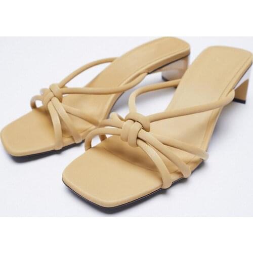 LMCAVASUN ZA Summer 2021 New Womens Shoes Square High Heel Shoes Sheepskin High Heel Sandals