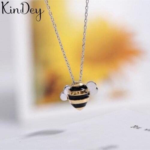 Kindey Bohemia Real Silver Color Bee Choker Necklaces For Women Wedding Jewelry Gift Boho Necklace