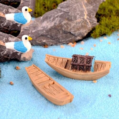 ZOCDOU 1 Piece Jiangnan Water Town Boat Fisher Fishermen Fishing Boat Fish Model Statue Zakka Figurine Crafts Figure Ornament