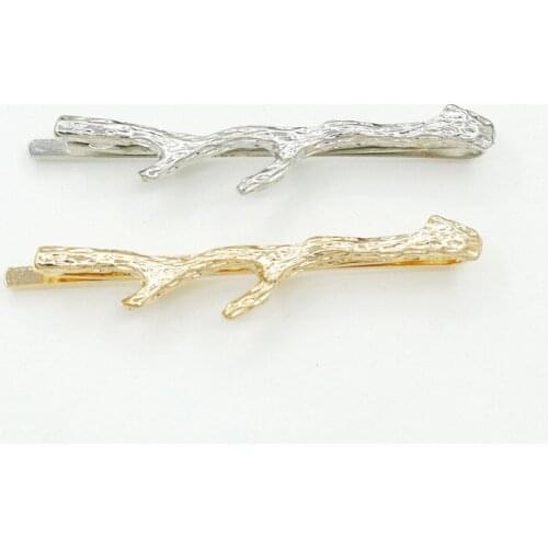 Golden Silver Plated Metallic Branch Hair Clips and Pins Fashion Barrettes for Women Hair Jewelry