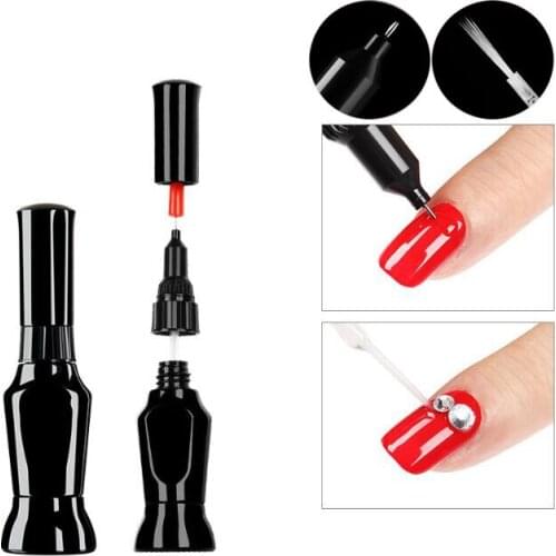 10ml UV Acrylic Nail Point Sticking Drill Gel Glue For Rhinestones Needle Sealing Brush Dual-use False Nail Tips Tools