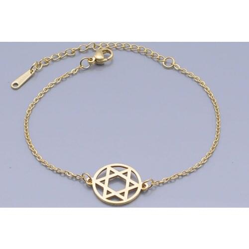 100% Stainless Steel Dainty Star of David Charm Bracelet For Women Wholesale Amazing Quality Super Quality