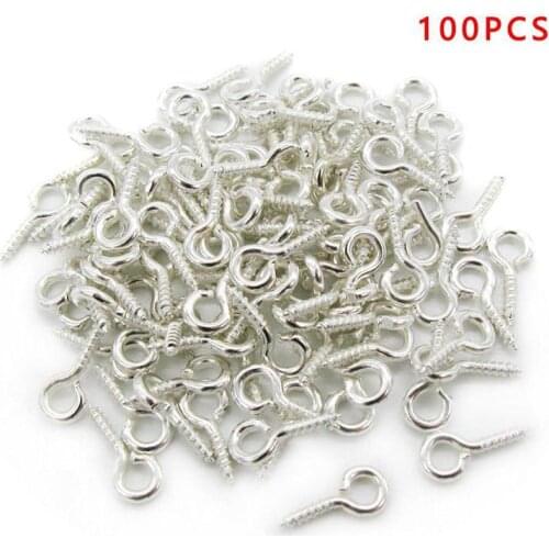 100pcs Screw Eyes Pin Findings for Clay Jewelry Resin Bead Plastic 10mm Dropshopping 2021