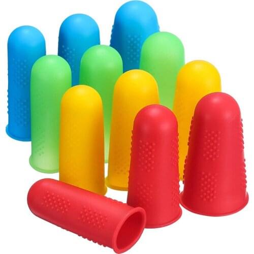 12 Pieces Hot Glue Finger Caps Silicone Finger Protectors for Hot Glue Wax Rosin Resin Honey Adhesives Scrapbooking Sewing in 3