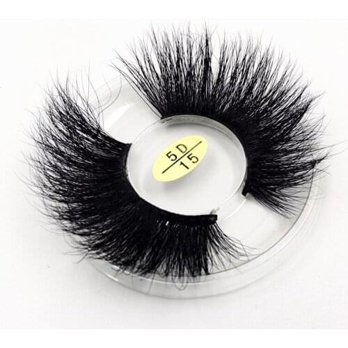 25mm 5D 15 Fluffy Long Mink Lashes Natural Handmade Eyelashes Full Strip 3D Mink Lashes Soft Dramatic False 6D Eyelashes
