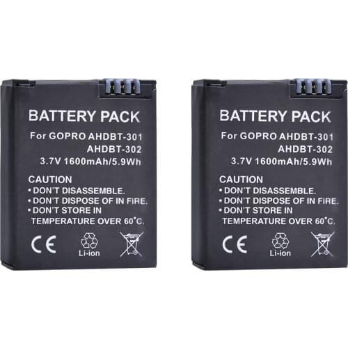 1600mAh AHDBT 301 AHDBT 302 battery for GoPro AHDBT-301, AHDBT-302 battery , GoPro Hero3, gopro 3 Action Camera Accessory