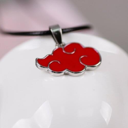 Anime Akatsuki Organization Necklace for Women Red Cloud Pendant Itachi Akatsuki Jewelry Ninja Cosplay Costume Wholesale