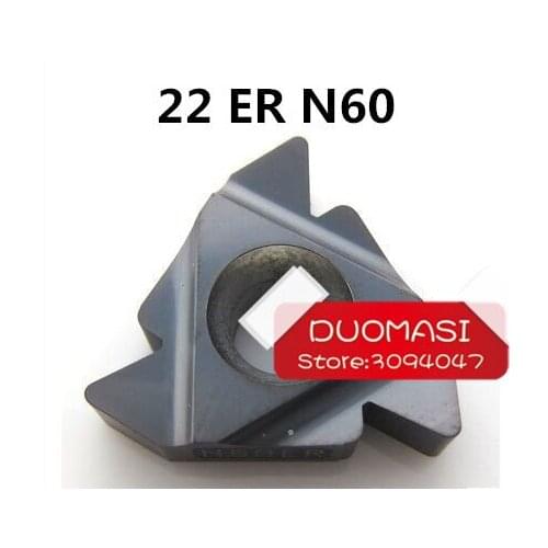 Free Shipping 22ER N 60 Carbide Threading Inserts 60 Deg External Threading Tips,Indexable Inserts for Threaded Lathe Holder SER