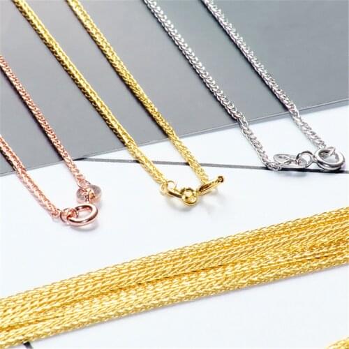 40/45/50/60/70/80cm Sterling silver Chopin Necklace Chains For Jewelry Making Diy Supplies Handmade Jewelry Accessories