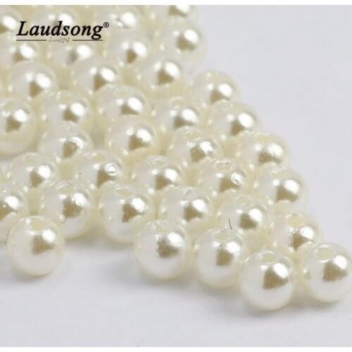 DIY AAAAA 3-30mm Ivory Imitation Pearl Beads Acrylic Smooth Round Ball Spacer Beads For Jewelry Making Necklace & Bracelet