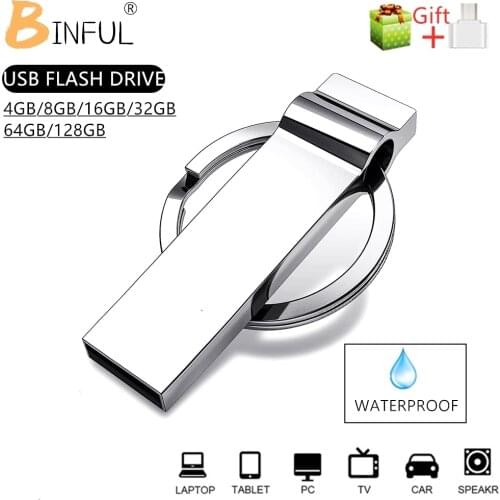 100% New waterproof fast pen drive 64GB flash usb memory 8GB metal 16GB 32GB Key 4GB cle флешка usb stick pen Type-C micro gift