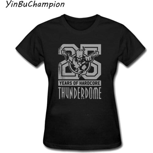 Womens Thunderdome Techno Hardcore T-Shirt Women Tee Shirts O-Neck Adult Woman Girls New Custom Print Short Sleeve T-Shirt S-XL